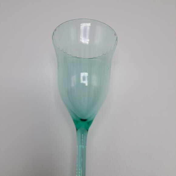 Vaseline Uranium Green Depression Glass Optic Panel Stemware Cocktail Glass - Picture 13 of 16